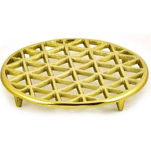 Brown mango wood <b>trivet</b> geometric pattern nonslip tabletop heat resistant <b>pan</b> & hotpot protecting for home kitchen dining table - Product Image 5