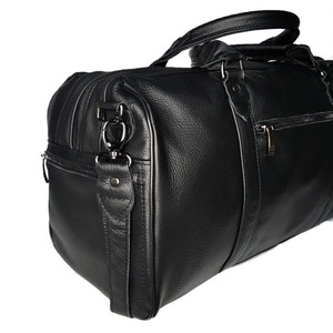 Bolsa de lona de cuero genuino impermeable de guijarros azul oscuro Unisex patrón de caramelo de moda Vintage elegante viaje gimnasio deportes gancho Loop - Product Image 4