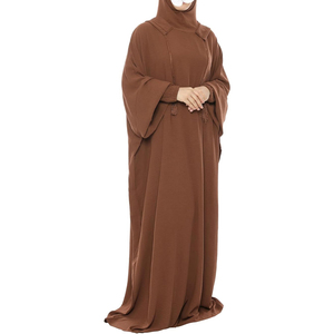 Vêtements islamiques personnalisés de haute qualité pour femmes Motif solide modeste Robe musulmane de grande taille Abayas de haute qualité pour dames - Product Image 4
