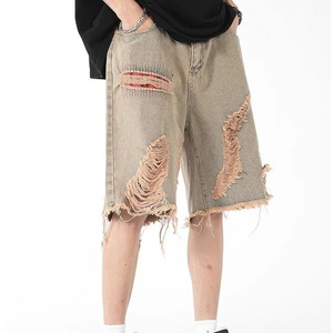 Shorts en jean pour hommes de qualité supérieure, 100% coton, tissu lavé, décontracté, à porter au quotidien, été, anti-UV, imperméable - Product Image 4