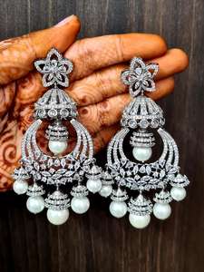 Pendientes de circón de estilo Vintage de alta calidad para mujer, piedra principal sin óxido, diamante, diseño personalizado disponible, Material de cobre India - Product Image 6