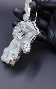 Colgante de Dragón con Número 5, Moissanita, Criatura de Fantasía, Estilo Hip Hop, con Plata de Ley 925, Joyería Fina, Colgantes y Dijes - Product Image 6