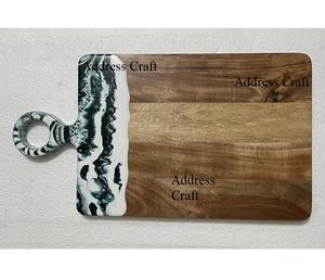 บล็อกสับเรซินด้ามจับขนาดใหญ่แบบใหม่ทำจากเรซินแผ่นชีสเครื่องครัวกระดานชาร์เตอร์สร้างสรรค์ - Product Image 2