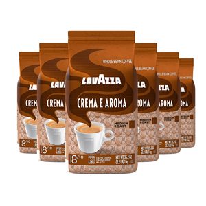 Café en grains entiers Lavazza Crema e Aroma 2,2 lb x 2 paquets Torréfaction moyenne Mélange Arabica Robusta Grains fraîchement torréfiés Premium - Product Image 6