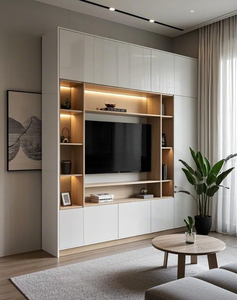 Set Mobile TV Moderno in Acciaio Inossidabile Bianco di Alta Qualità, Personalizzato per Isole Francesi, Arredamento da Salotto Centro Intrattenimento - Product Image 6