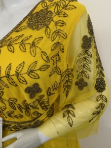 Robe de soirée de luxe 2026 pour femme, style Dubaï, ornée de perles, manches longues, jupe évasée en tulle, tenue de club et de fête - Product Image 2