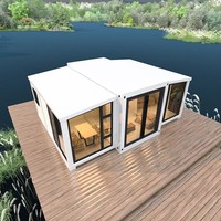 Villa en Acier Préfabriquée Insonorisée, Conteneur Modulaire Extensible 20 Pieds/40 Pieds avec 3 Chambres, Livraison Gratuite