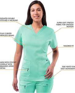 Uniformes de hospital de verano con estilo para mujer Material de LICRA elástico de alta calidad uniformes de enfermera cómodos profesionales médicos - Product Image 4