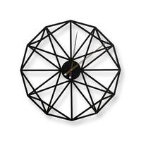 Jam Dinding HL Bergaya Art Deco Modern Minimalis 60cm Geometris Baja/Kayu Tampilan Jarum Tunggal Antik untuk Ruang Tamu