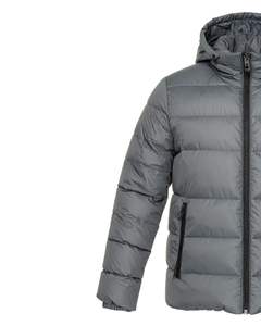 Chaqueta Acolchada Gris para Hombre con Capucha, Abrigo Acolchado Ligero y Cortavientos para Actividades al Aire Libre - Product Image 4