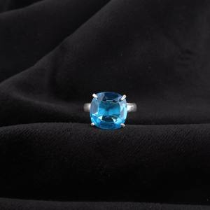 Topacio Azul, Plata de Ley 925, Corte Ovalado, Certificado IGI, Piedra de Nacimiento de Diciembre, Joyería Hecha a Mano, Regalo para Fiesta - Product Image 1