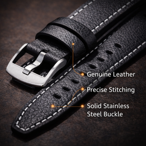 Cinturino per Orologio in Pelle Crazy Horse Ouruoxi, 20mm 22mm, Cinturino in Vera Pelle di Vitello con Sgancio Rapido - Product Image 4