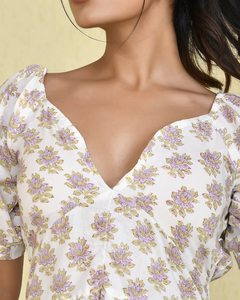 Vestido corto de algodón Premium con estampado floral diseñado para fiesta elegante y una opción de regalo de novia perfecta Proveedor indio - Product Image 6