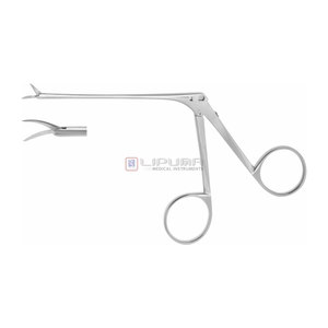 Tijeras Profesionales para Oídos SHEA-BELLUCCI, 80 mm, Hojas Curvas Izquierdas, 7 mm, Acero Inoxidable, Herramienta de Aseo, Instrumentos Médicos - Product Image 1