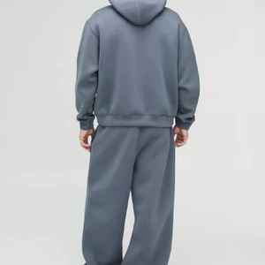 Logo personnalisé hommes surdimensionnés Streetwear survêtements hommes fermeture éclair à capuche ensemble vierge survêtement Joggers survêtement - Product Image 2