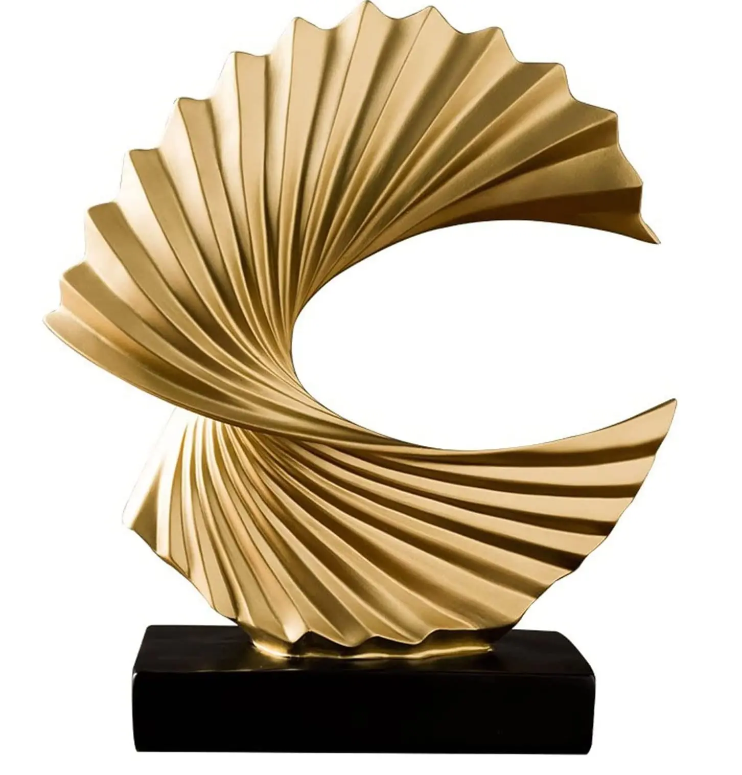 Luxury Abstract Design Home Decorative Metal Crafts Golden Elegant & Most Demanding Long Size Tabletop Sculpture For Home Decor
