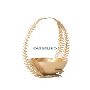 Cuenco decorativo y de servicio de Metal de último diseño de calidad superior superventas para decoración de cocina y mesa con base única - Product Image 5