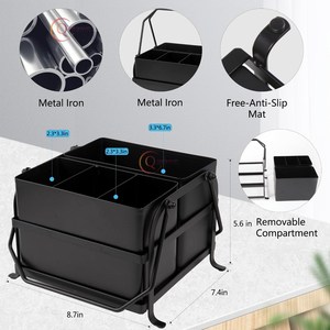 Fancy Black Galvanized Caddy Rack Classy Square Shape Handmade Kitchenware Storage Organizer High Quality Caddy For Home Decor - Product Image 6