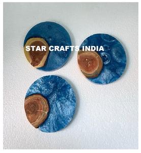 Haute qualité noyer personnalisé bois et résine sous-verres pour boissons résine tasse à thé caboteur moderne bois résine caboteur tasse carré luxe - Product Image 2