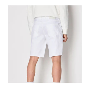 Pantalones cortos de mezclilla blancos para hombre, pantalones vaqueros ajustados para hombre, tela elástica, bolsillos transpirables, Jean corto elegante - Product Image 3