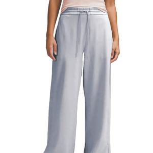 Pantalon taille haute en éponge française pour femme avec poches et ceinture réglable 2026 - Product Image 1