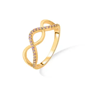 Princess Cut Zircon <b>Gold</b> <b>Cocktail</b> <b>Ring</b> for Children Modern Geometric Fashion Jewelry Anniversary Gift - Product Image 4