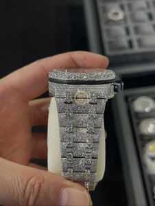 Reloj de Diamantes Creados en Laboratorio con Incrustaciones de Diamantes, para Hombre, VVS VS, Movimiento Mecánico Automático, Correa de Goma, Resistente al Agua, Estilo Deportivo y Ejecutivo - Product Image 4