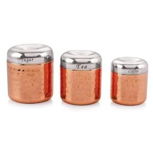 ถังดีบุกผสมตะกั่วแบบเก่ากล่องใส่อาหารทำจากสแตนเลสชุด4ถังโลหะสำหรับห้องครัวกล่องใส่อาหาร - Product Image 4