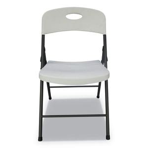 Silla Plegable de Resina Moldeada Alera ALEFR9402 Blanca/Negra Antracita para Jardín, Pesca, Camping (4/Caja) - Product Image 2