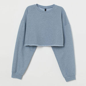 Sweat-shirt court respirant tendance pour femmes Design populaire à taux d'usine avec logo personnalisé sur le devant pour l'hiver - Product Image 3