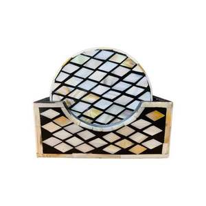 Posavasos Elegantes de Madreperla Natural, Diseñados para Mejorar la Hora del Café con una Textura de Concha y un Brillo Elegantes - Product Image 1