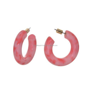 Haute qualité nouvelle résine incrustation cercle boucles d'oreilles boucles d'oreilles classiques pour anniversaire fiançailles cadeau fête mariage - Product Image 2
