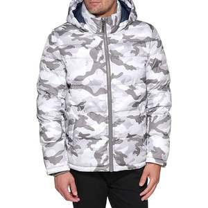2026 Hot Selling OEM Custom Printed Men's Stand Collar High Street Style Winter Puffer <b>Jacket</b> Hooded Design Front Usaze Sports - Product Image 1