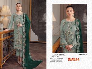 Top Qualité Georgette Semi Cousu Broderie Travail Pakistanais Bollywood Costume pour L'exportation Dans Le Monde Entier - Product Image 4