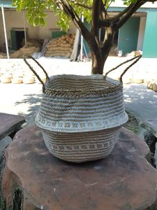 High quality colorful seagrass <b>belly</b> <b>basket</b> new design <b>basket</b> for home storage & organization and wedding decorationfrom Vietnam - Product Image 2