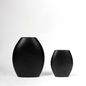 Luxury Metal Matte Black <b>Vase</b> Home Decor Modern Shell <b>Vase</b> Round Design Metallic <b>Other</b> Home Decor and Restaurants - Product Image 2