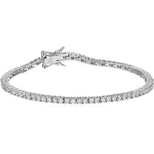 Per gli elementi essenziali per Amazon bracciale da Tennis con taglio rotondo e zirconio cubico placcato in argento Sterling gioielli alla moda - Product Image 3