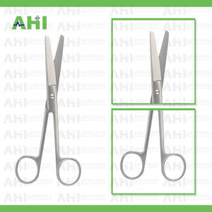 Ciseaux de pansement manuels AHI de haute qualité, à lame droite et arrondie, 130 mm, en acier inoxydable chirurgical, certifiés CE, instrument médical de classe II - Product Image 4