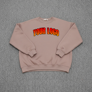 Vente en gros de sweat à capuche pour femmes 100% coton pull-over surdimensionné épaules tombantes hiver tenue décontractée imprimé personnalisé 3D broderie - Product Image 4