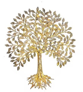Arbre décoratif arbre tenture murale décoration fantaisie élégant moderne or métal fleur conception Antique mur Art - Product Image 1