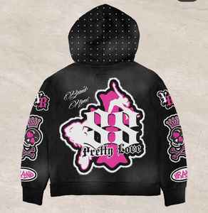 Ensemble jogging vintage personnalisé Survêtement avec fermeture éclair délavé à l'acide Survêtement Sweat à capuche unisexe et pantalon de survêtement évasé Survêtement pour hommes - Product Image 4