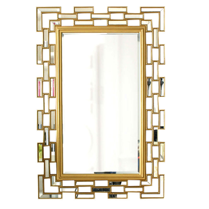 Espejo de Pared de Diseño Exclusivo con Marco Metálico Dorado de Excelente Calidad, Decoración para Sala de Estar, Espejo Rectangular de Pared - Product Image 4