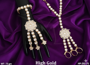 Alto oro antiguo Hath Panja para mujer elegante joyería de mano tradicional perfecta para bodas y ocasiones festivas - Product Image 2