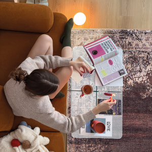 Alfombra Moderna Turca Art Deco, Color Beige Espresso, Impresión Digital, Plegable, Lavable, Alfombra Neutral para Área de Estar, OEM ODM - Product Image 6