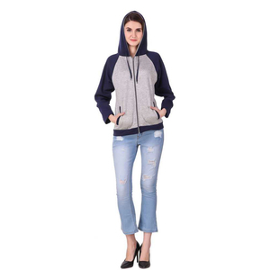 Women's High Quality Hoodie Sweatshirt Customized Logo Label Made Cotton Polyester Kangaroo Pockets Winter Season Knitted Badge - Product Image 4