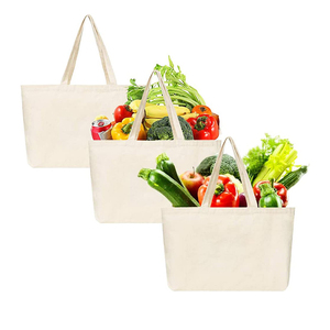 กระเป๋าผ้าแคนวาสผ้าใบผ้าฝ้ายพับได้สำหรับผู้หญิงกระเป๋าโท้ทผ้าคอตตอนธรรมชาติสำหรับ100% - Product Image 1