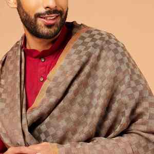 Men Soft <b>Wool</b> <b>Shawl</b> Breathable 300g Winter Warm Traditional Solid Color Office Wear Wrap - Product Image 2