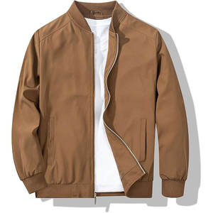 แจ็กเก็ตบอมเบอร์คอจีนแบบปิดซิประบายอากาศได้แจ็คเก็ตแบบเปิดปิดได้สีล้วนสำหรับฤดูหนาว - Product Image 1