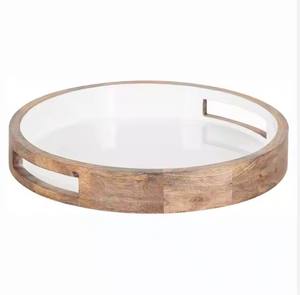 Soucoupes de service en bambou faites à la main pour la cérémonie du thé Plateau à thé à usage domestique avec boîtes en bois et en bambou Plats et assiettes - Product Image 1