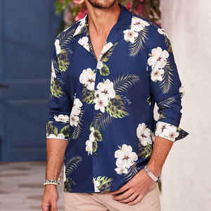 Camisa de sublimación transpirable totalmente personalizada, nueva moda, camisas de talla grande para hombre, camisa de sublimación de calidad premium de algodón 100% - Product Image 2